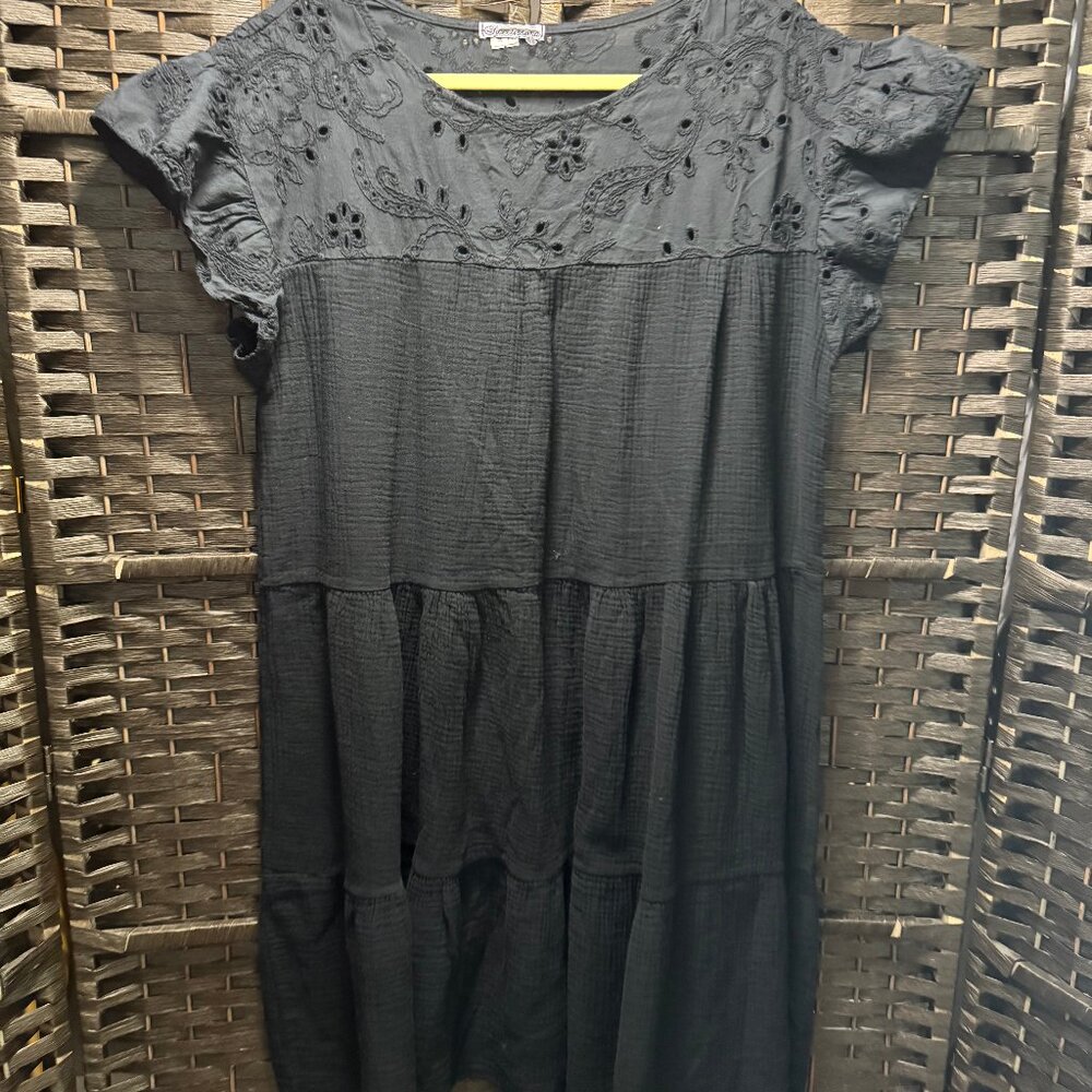 Black Eyelet Lace Dress